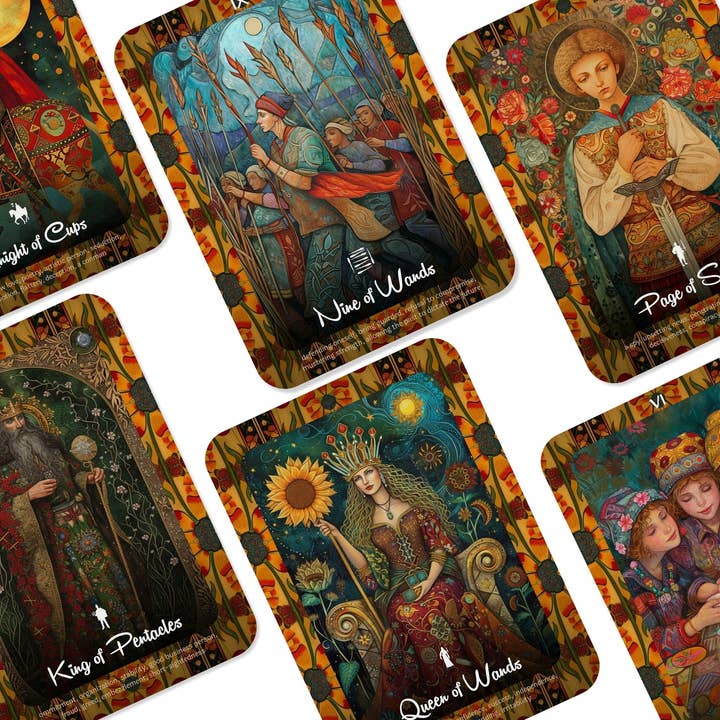 Ibiza Tarot USA - Wholesale Tarot Cards - The Celestial Folklore Tarot - 78 cards - Inspired by Ukrainian folk art3