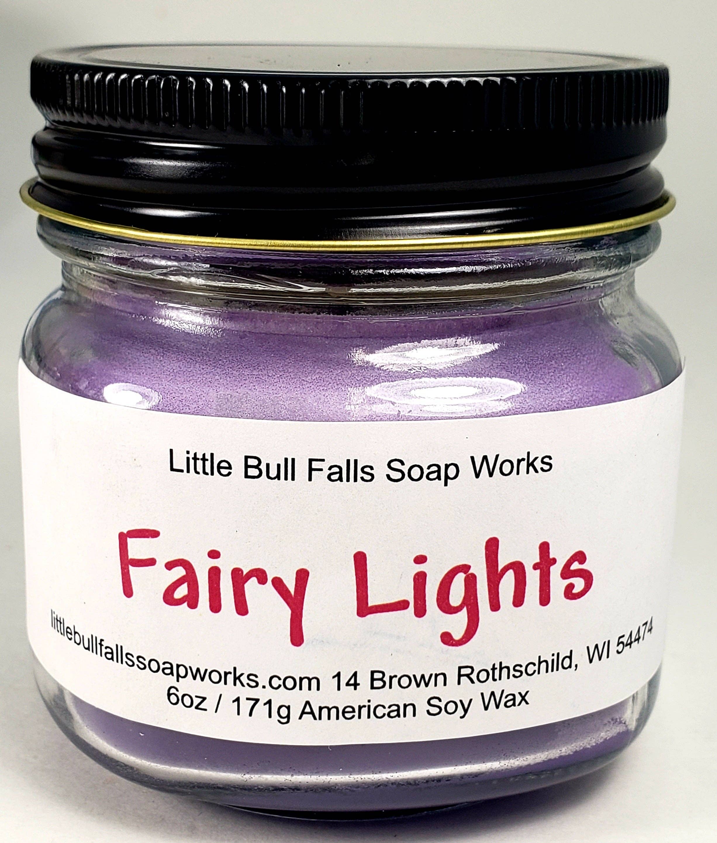 Little Bull Falls Soap Works - Wholesale Jar/filled candle - Fairy Lights Soy Wax Mason Jar Candle