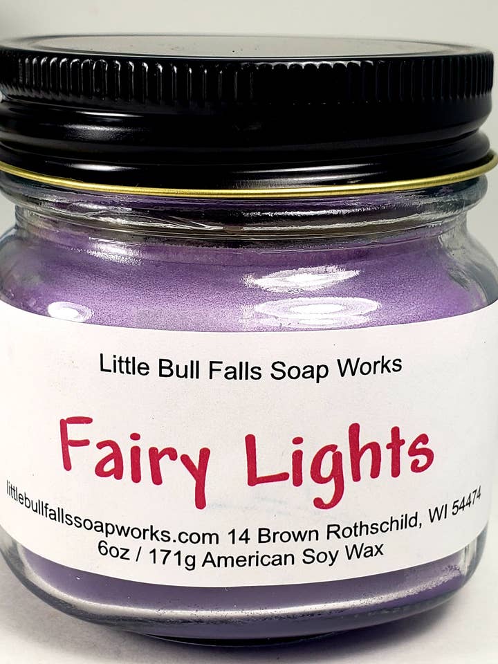 Vela en tarro de cera de soja Fairy Lights para venta al por mayor de Little Bull Falls Soap Works