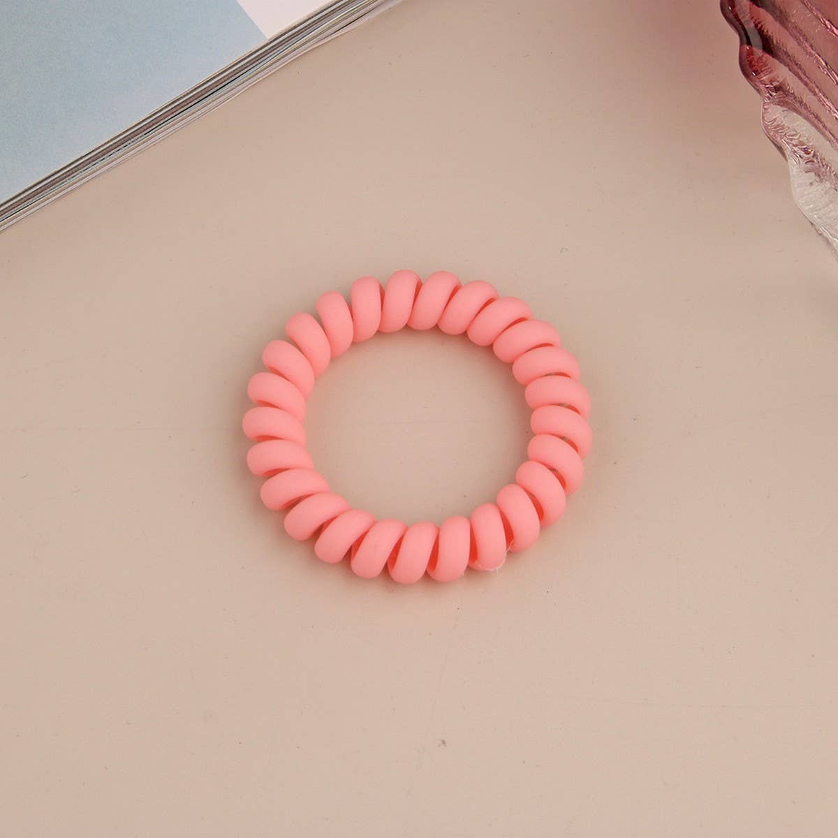 NINEXIS - Wholesale Hair Tie - CWAHA1379_SIMPLE FROSTED PHONE CORD HAIR TIE12