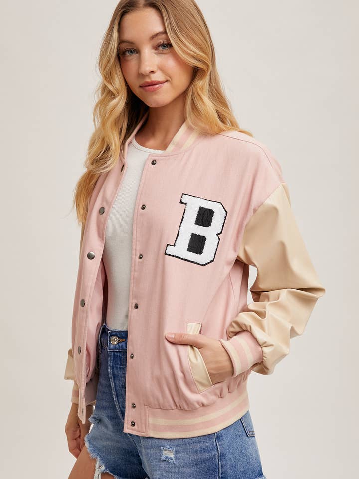Bluivy - Wholesale Varsity/Baseball Jacket - Women's - COLOR BLOCK VARSITY JACKET16