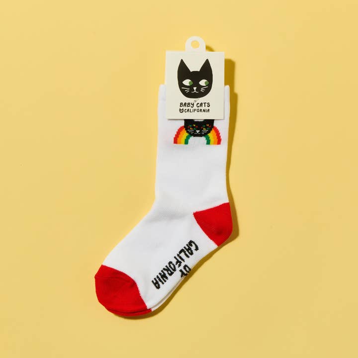 KIDS Rainbow Cat Socks for wholesale by Baby Cats of California