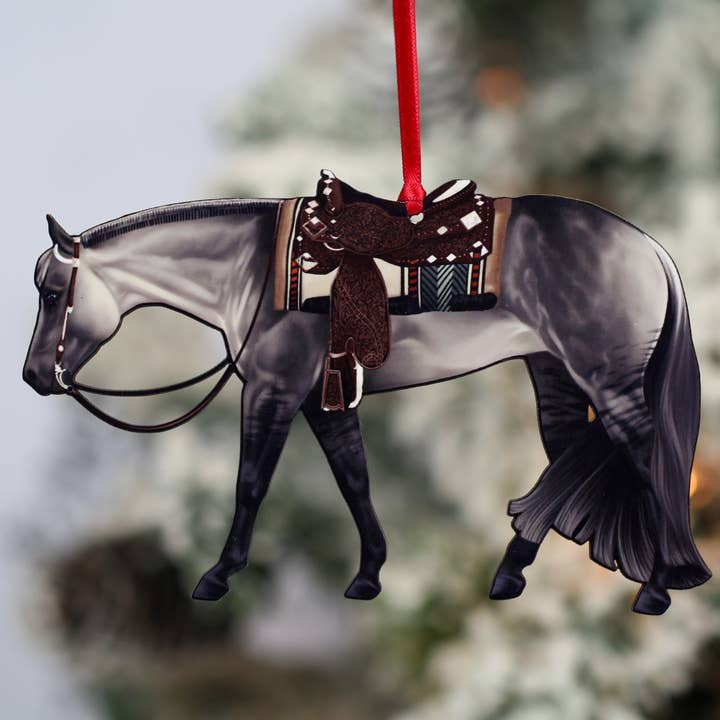 Grulla Western Pleasure Horse Ornament Quarter Horse Gift for wholesale by Classy Equine