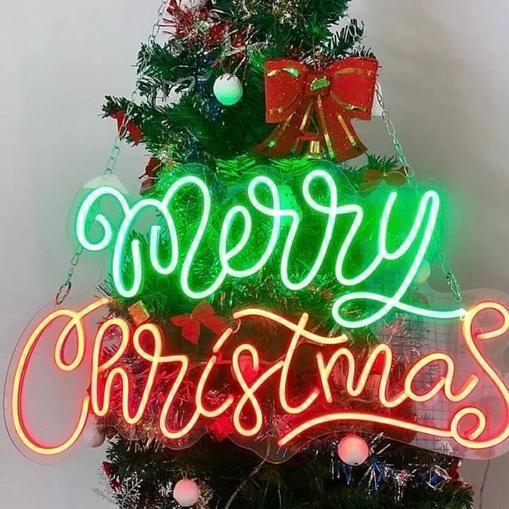 Glædelig jul neonskilte, neonlys, LED neonskilte til for engroshandel hos Aoos Custom