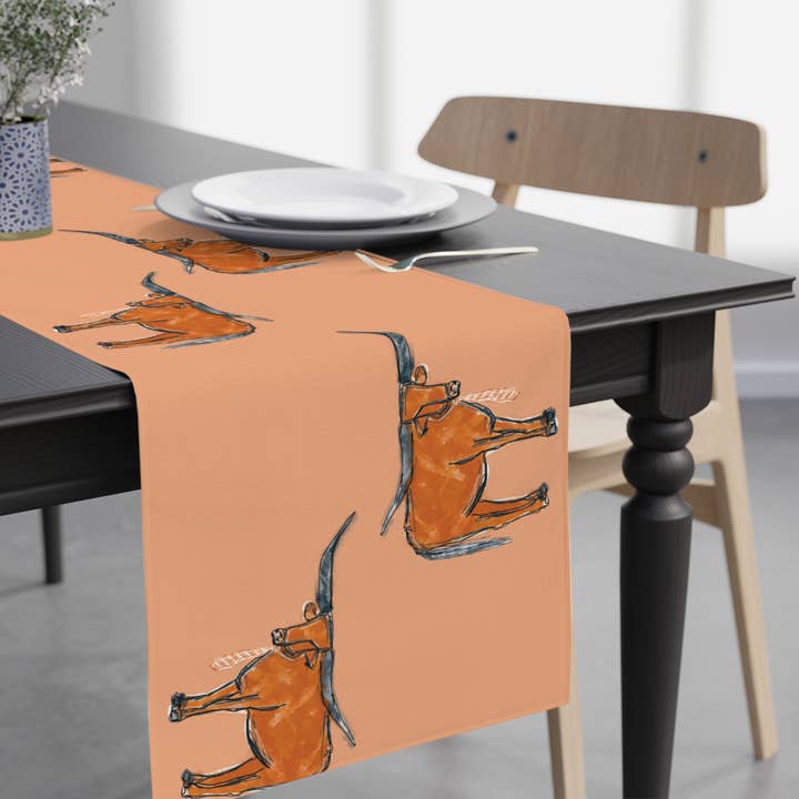 Longhorn with a Necktie Paper Table Runner for wholesale by Hey Y'all Party