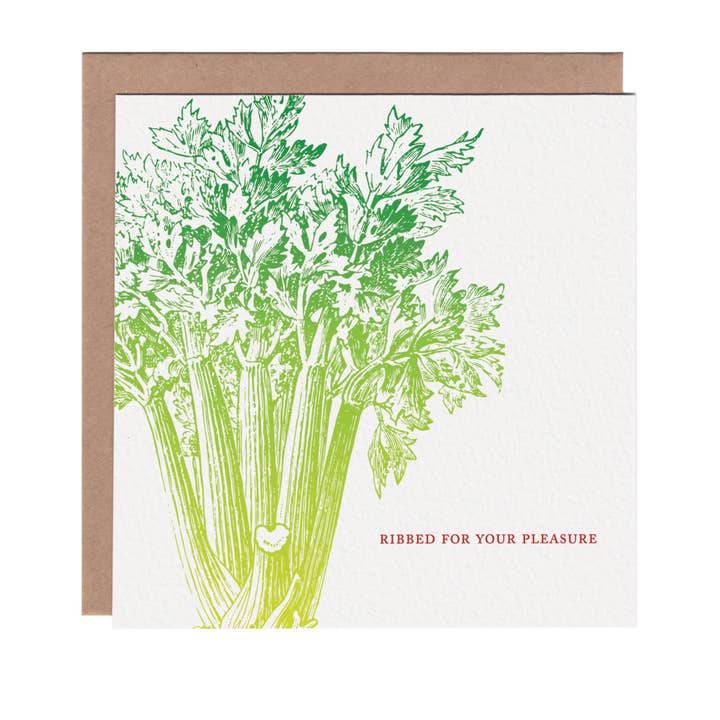 Carte de vœux de la Saint-Valentin sexy avec céleri nervuré pour votre plaisir pour la vente par Ampersand M Studio