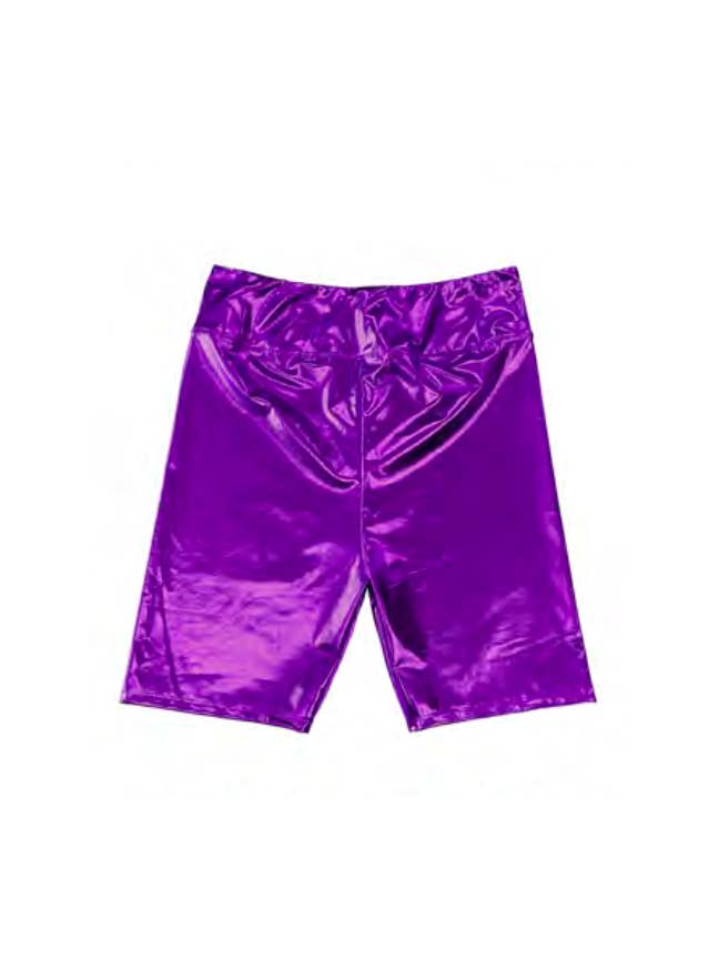 Mardi Gras Creations - Wholesale Shorts - Women's - Adult Metallic Biker Shorts - Purple