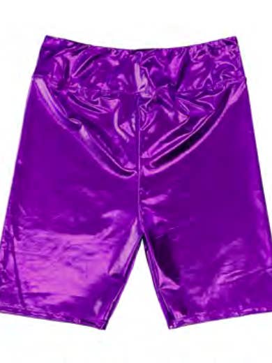 Mardi Gras Creations - Vendita all'ingrosso Pantaloncini - Donna - Pantaloncini da motociclista metallizzati per adulti - viola0