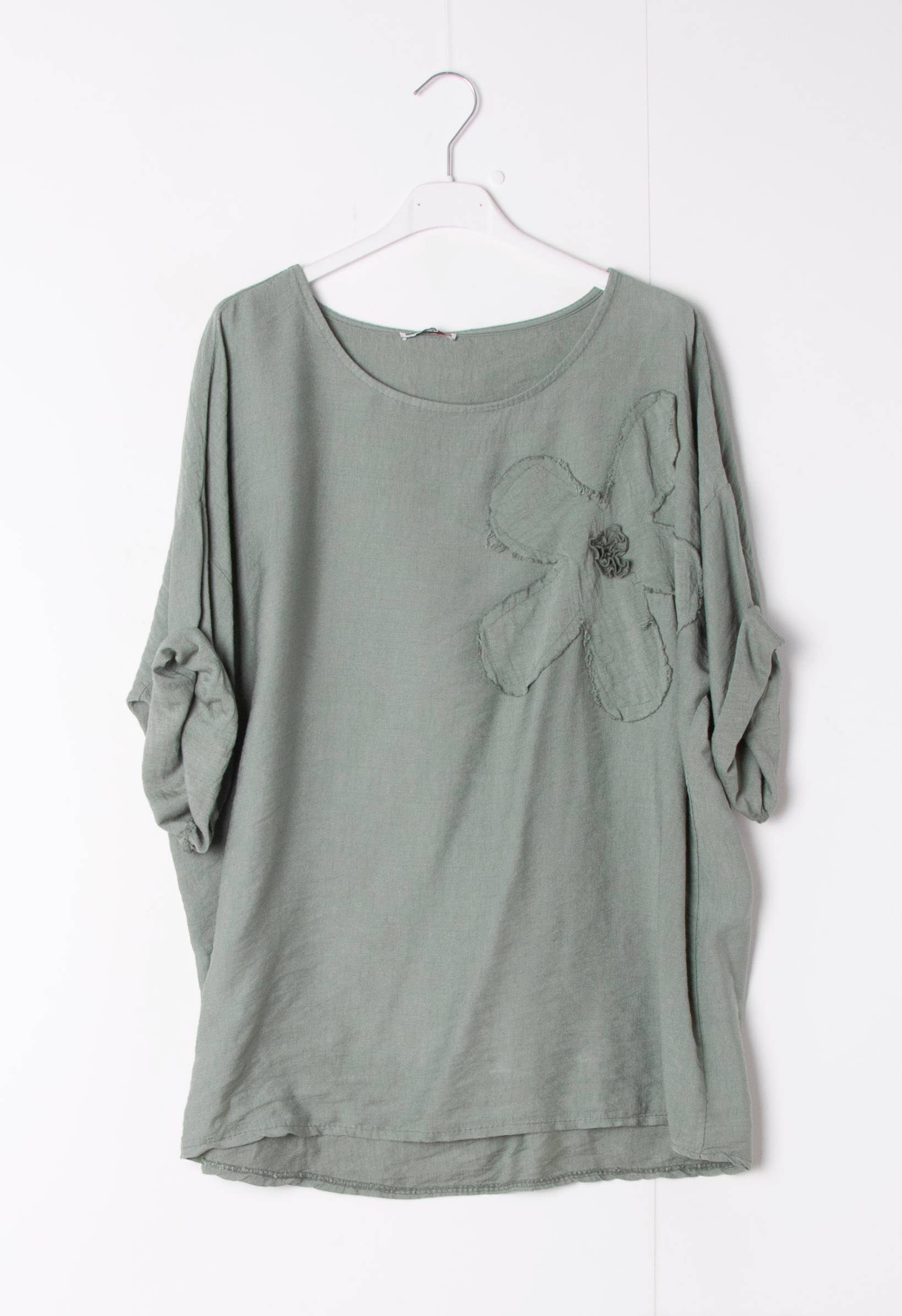 Happy look - Wholesale Blouse - Women's - Viscose Top with Round Neck and Flower Embroidery7