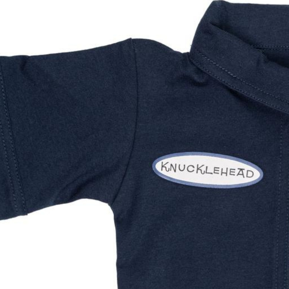 Navy Baby Coverall for Boys, Knuckleheads Mechanic Halloween Jumpsuit Costume Baby Outfit for wholesale on Faire3