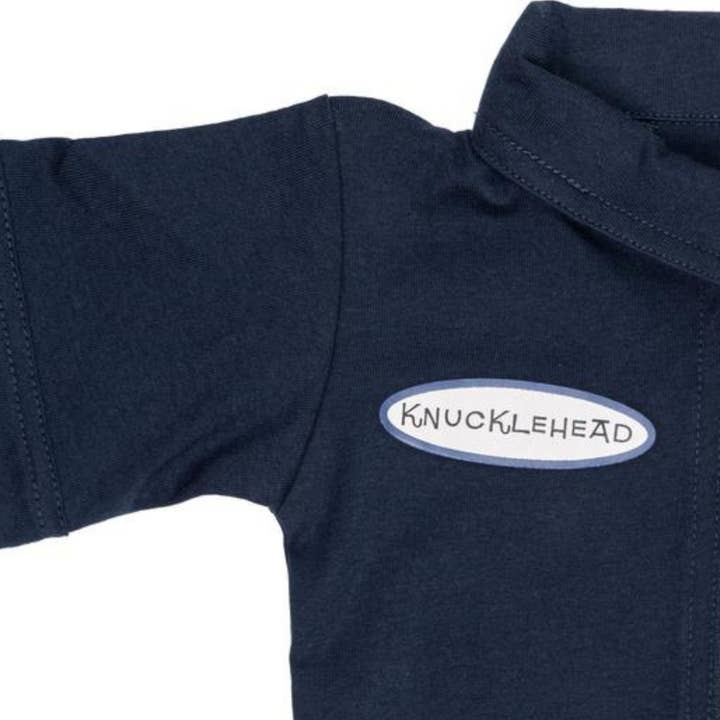 Navy Baby Coverall for Boys, Knuckleheads Mechanic Halloween Jumpsuit Costume Baby Outfit for wholesale on Faire3