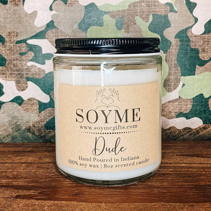Soyme Gifts - Wholesale Jar/Filled Candle - Dude Hand-Poured Soy Wax Jar Candle