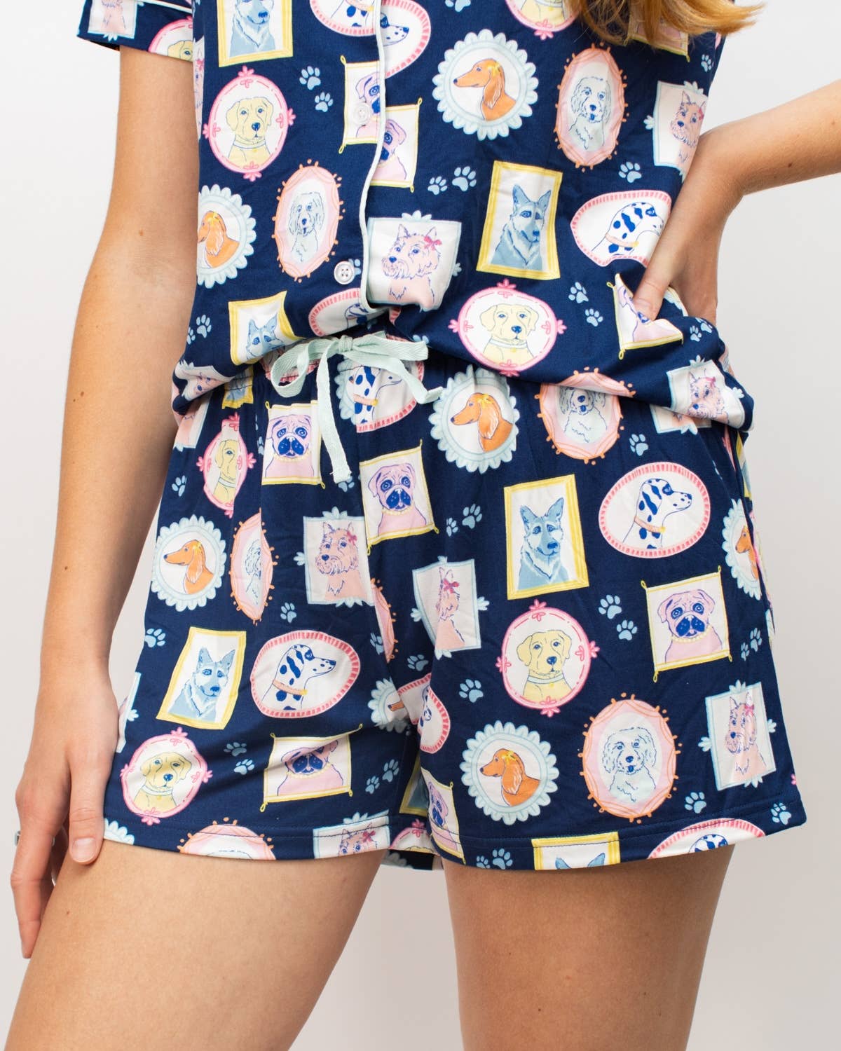 The Royal Standard - Wholesale Sleepwear Bottom - Women's - Royal Pups Sleep Shorts   Royal/Multi   -Asst.0