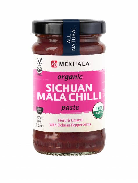 Organic Sichuan Mala Chilli Paste 3.53oz for wholesale by Mekhala Living Inc