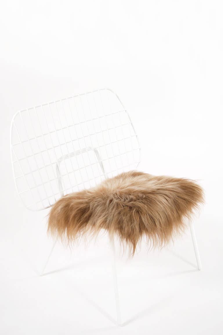 Black Sheep (White Light) - Wholesale Chair Cushion - Brown Icelandic Sheepskin Chair Pad3