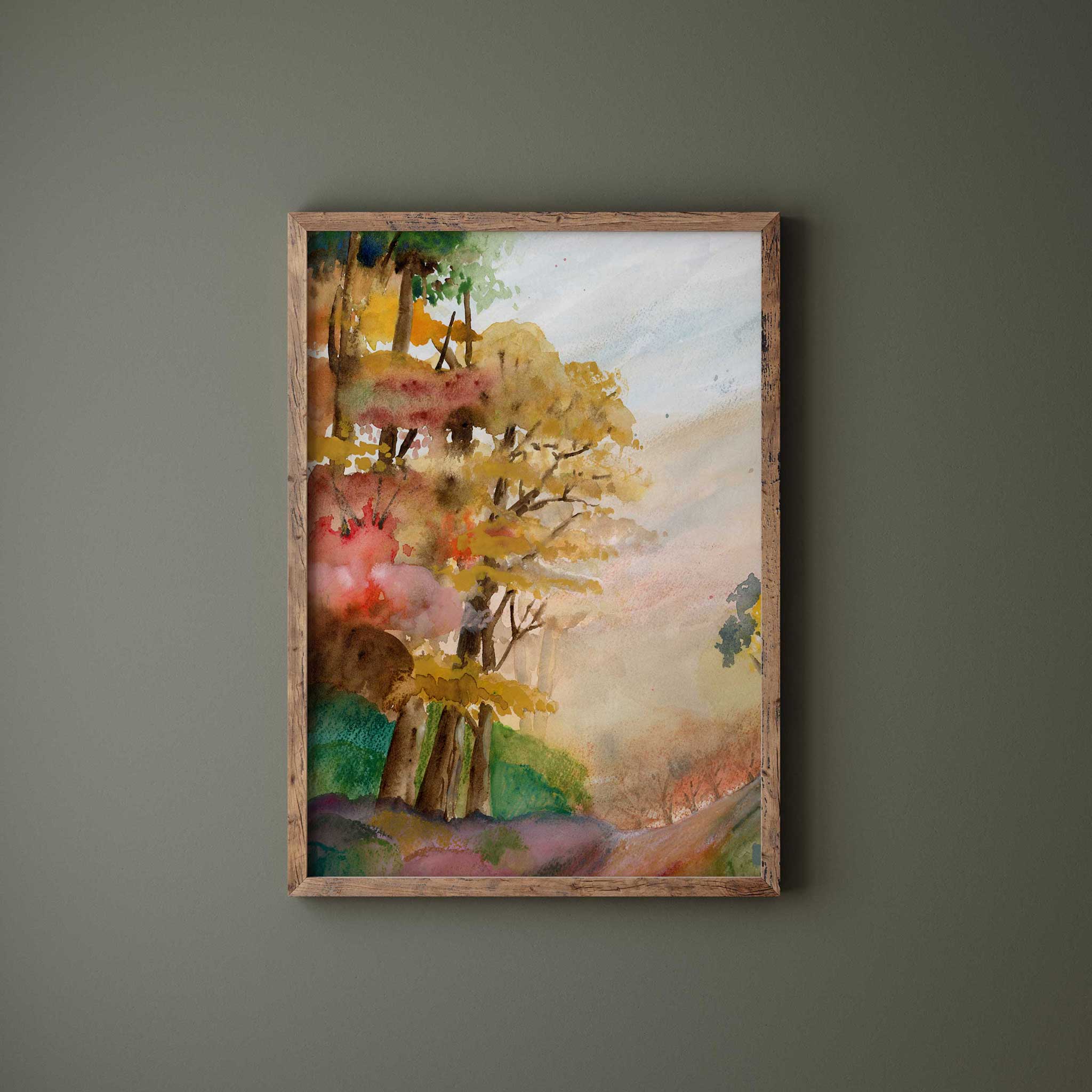Jenny Vellacott - Wholesale Art Print - Autumn Art Print Autumn Trees Print with Autumn Colour Print2