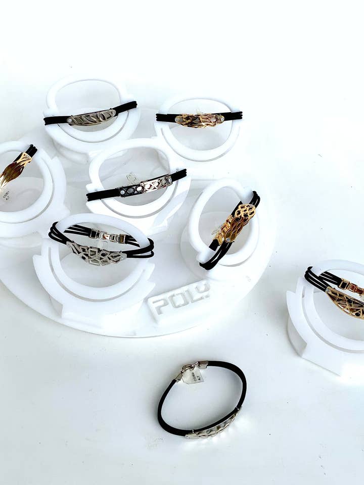 BRACELETS Préemballage (DCS6.1) - 12x Bracelets en caoutchouc (CS) & Présentoirs pour la vente par Christophe Poly / Crono Design