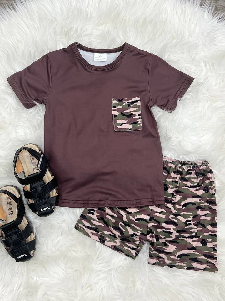 Dark Camo Set for wholesale by Two Cute Boutique LLC