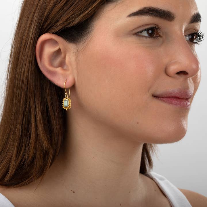 Plata y Minerales - Wholesale Dangle Earrings - Mineral Earrings - 30mm - Gold Plated4