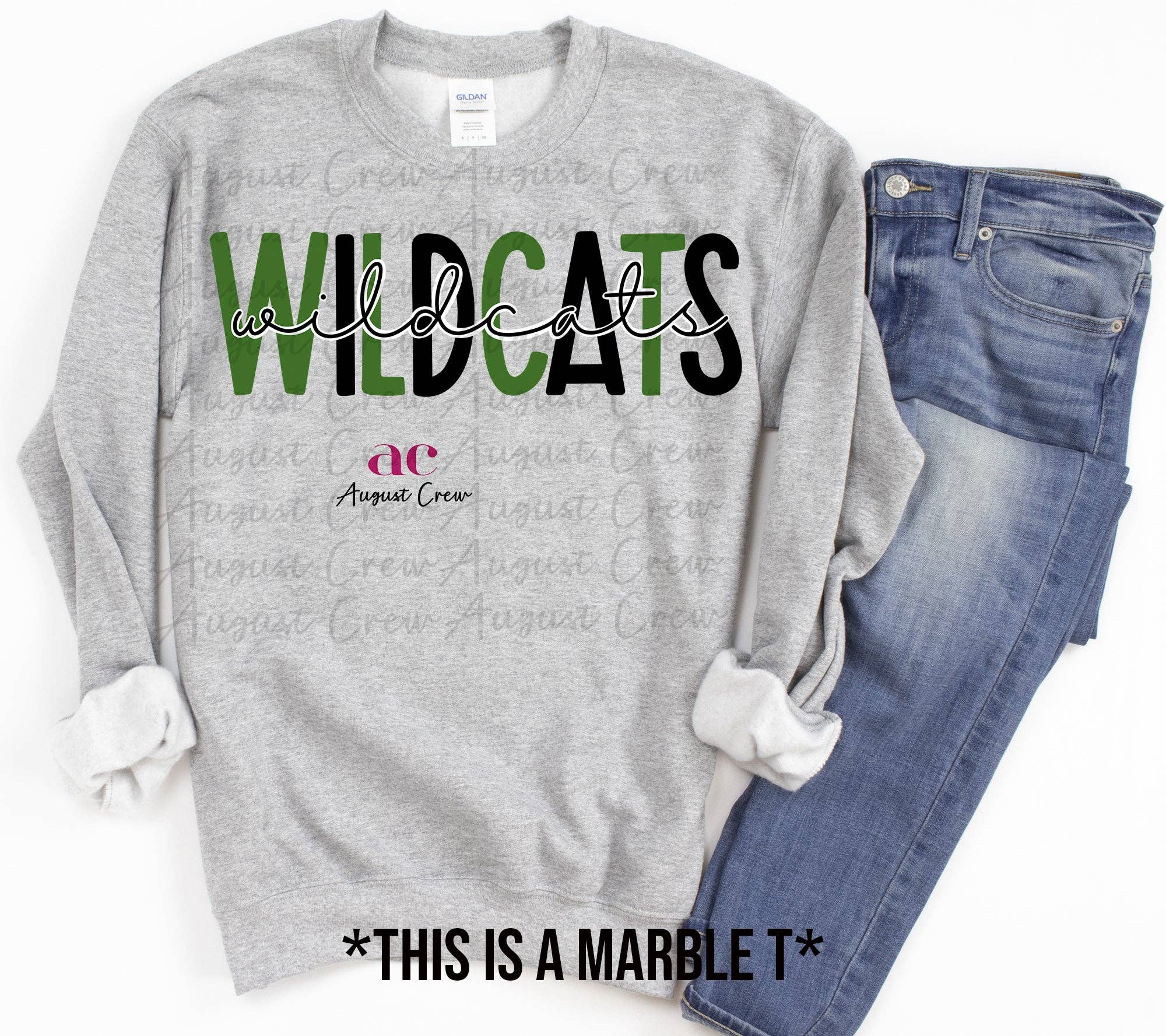 August Crew - Wholesale Graphic Sweatshirt - Women's - Custom Double Word School Spirit- READ DESCRIPTION PLEASE6