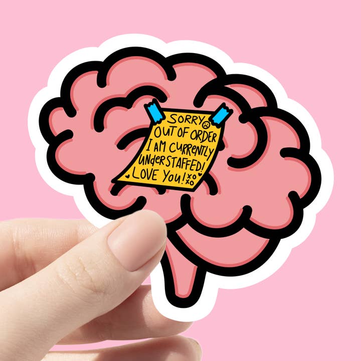 Brain Out of Order Funny Sarcastic Sticker for wholesale by Chlo Ranae Co