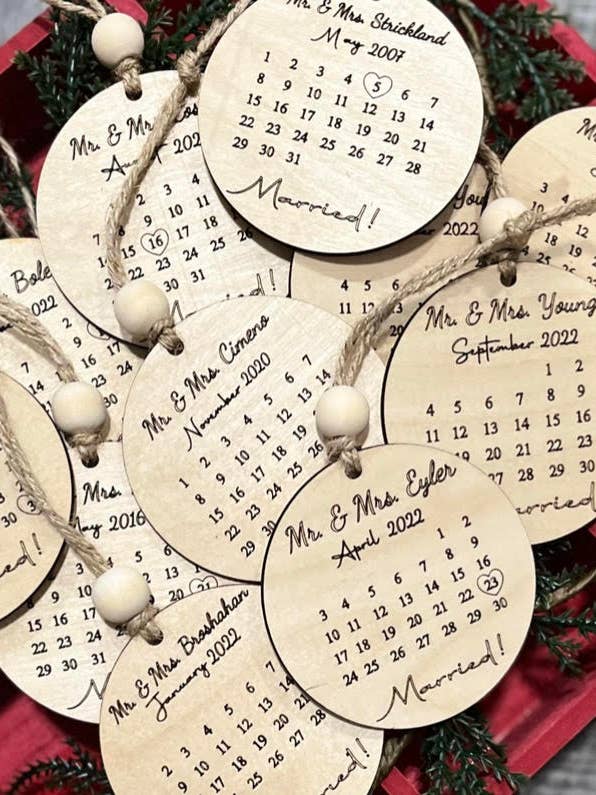 Calendar with Heart Ornament for wholesale by Scheu Customs LLC