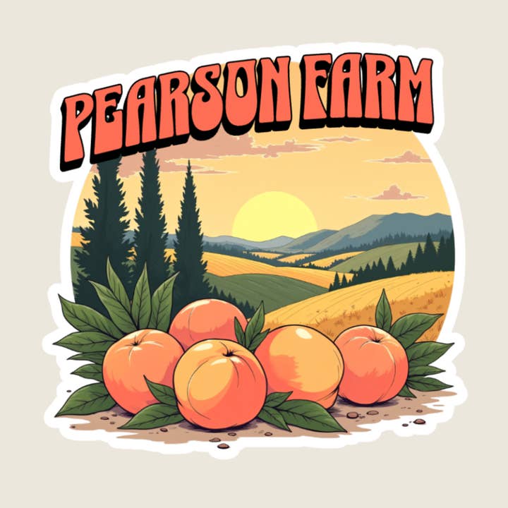 Pfirsichfarm-Souvenir-Aufkleber für den Großhandel von Shoreline Summit