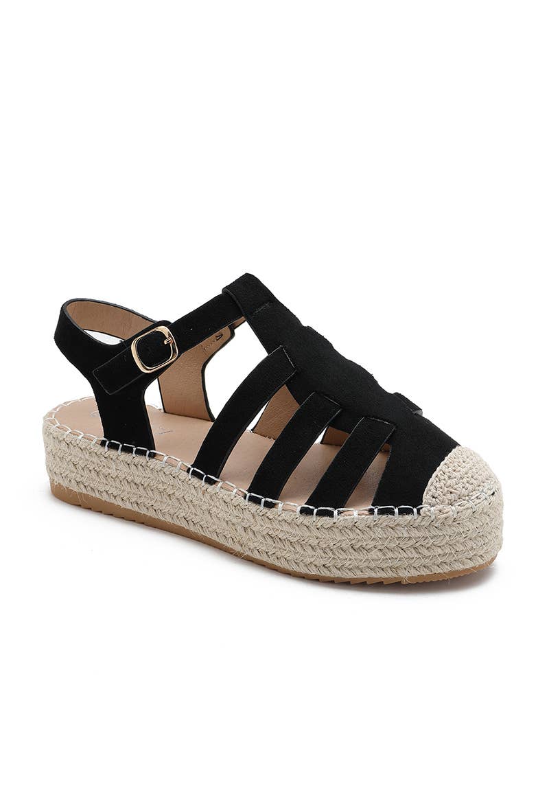 Joia Paris - Wholesale Sandals - Women's - Trendy flat gladiator espadrille H8-8694
