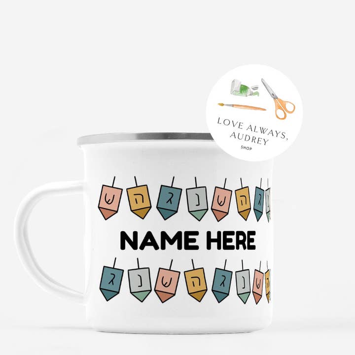 Tasse personnalisée Hanoukka Hanoukah | Tasse à chocolat chaud personnalisée | Tasse de camping cadeau Hanoukka Hanoukah Hanoukah pour enfants pour la vente par Love Always, Audrey