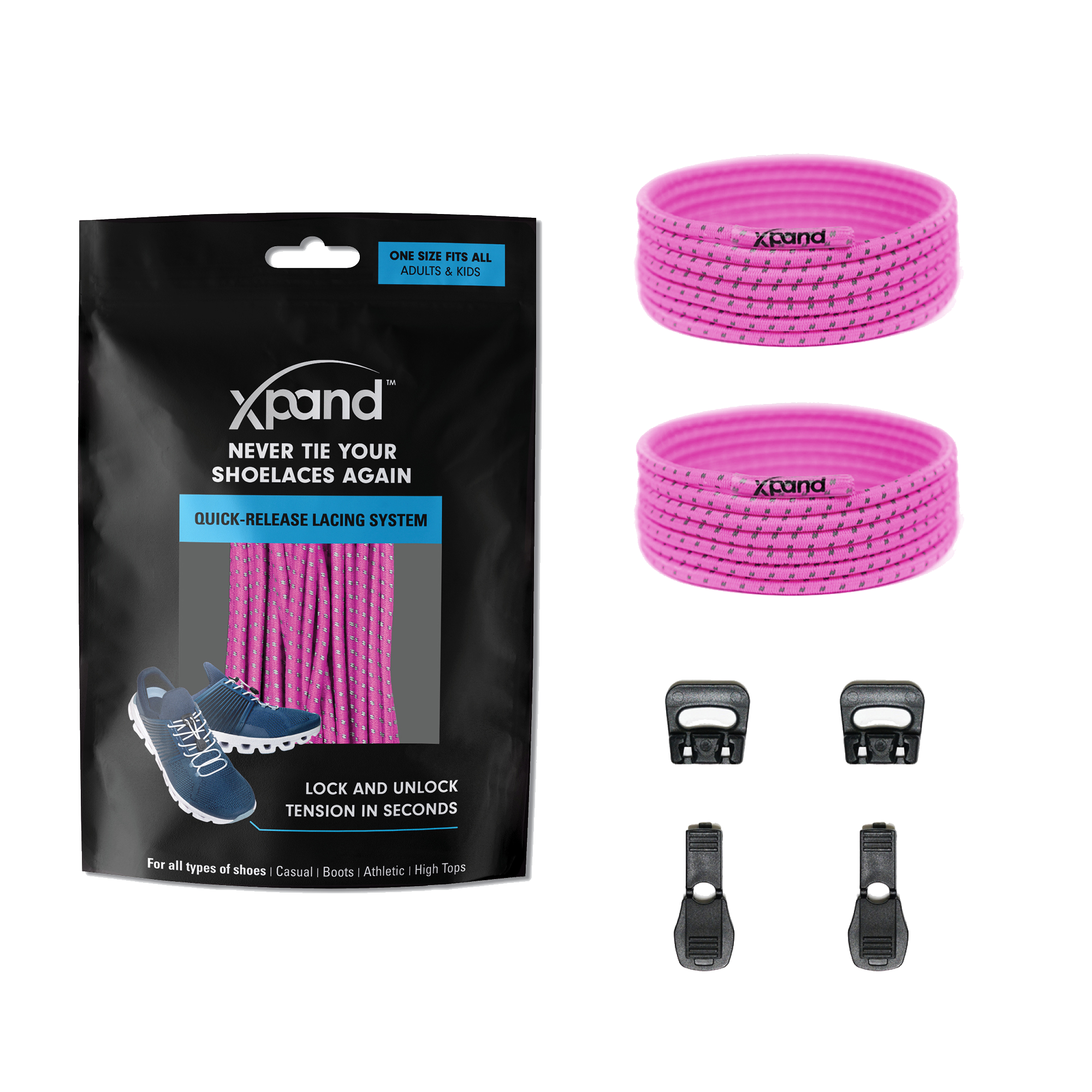 Xpand Laces - Wholesale Shoelaces - Unisex - No-Tie Elastic Round Laces | Hi-Vis Reflective | One Size10