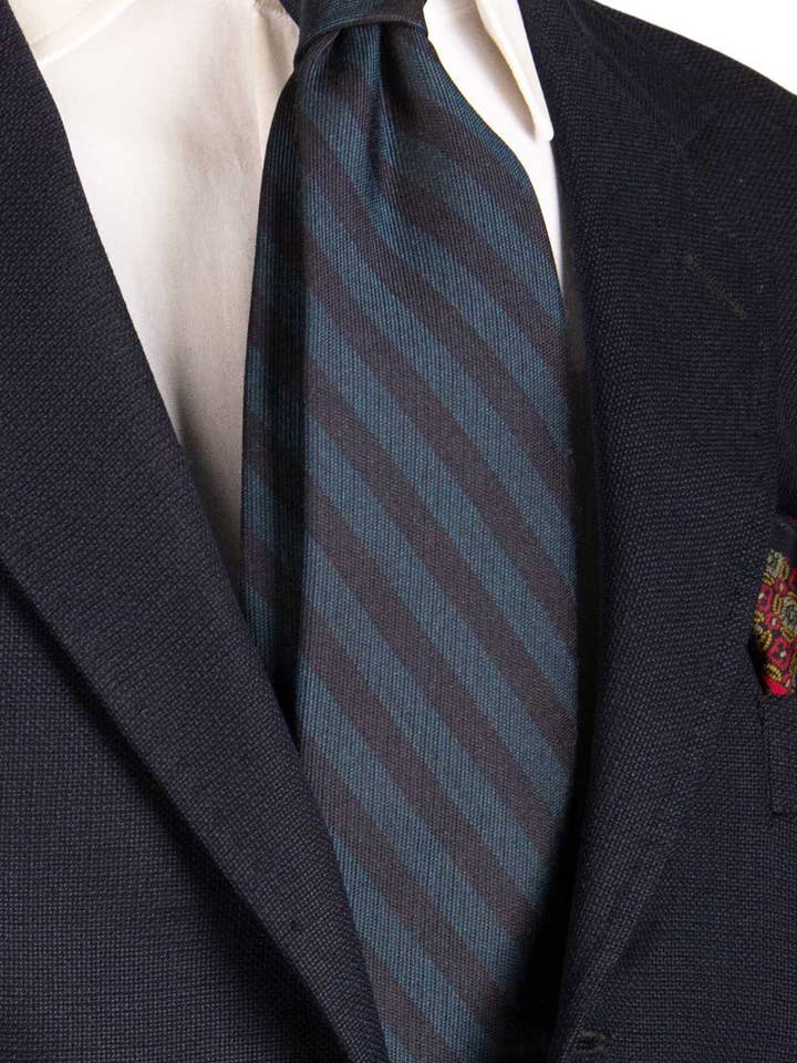 Regimental Stropdas in Wol Zijde Avio Blauw L1018 voor wholesale door Graffeo Cravatte