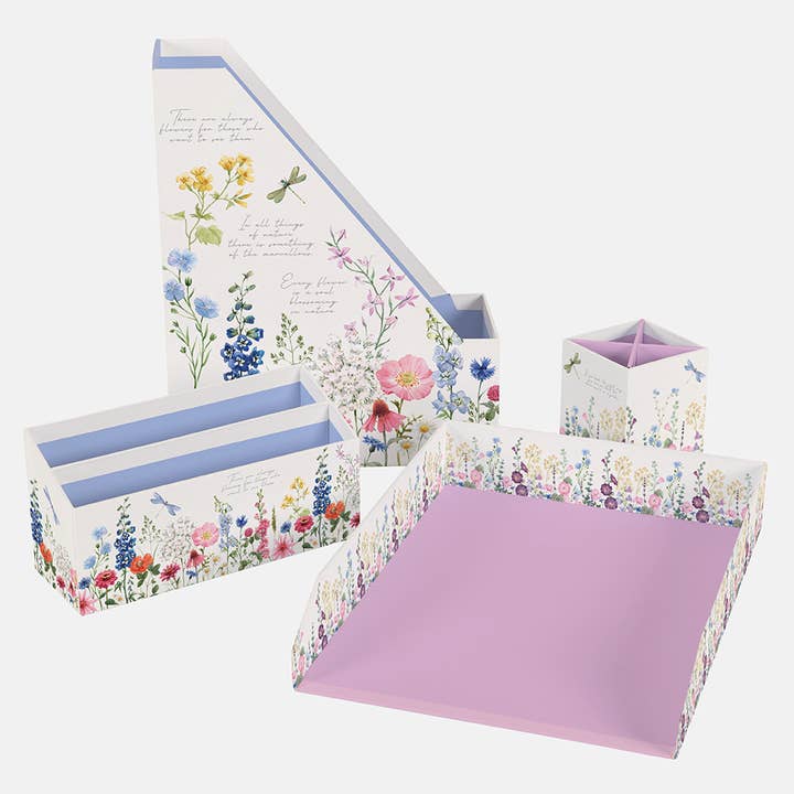 Organisateur de bureau (4 pièces) - Harmonie Sauvage pour la vente par The Gifted Stationery Company