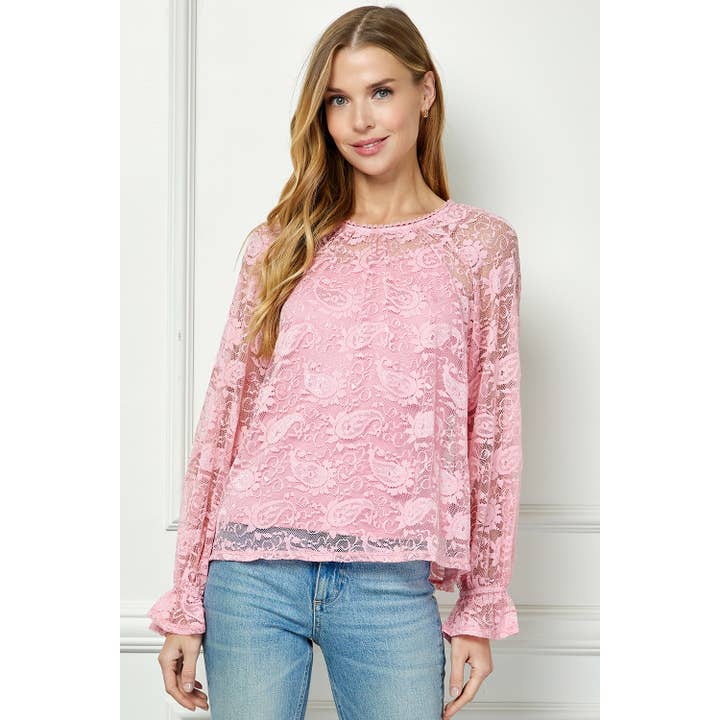 Winslow Collection - Wholesale Blouse - Women's - VINTAGE GRACE LACE TOP WITH CAMI LINING