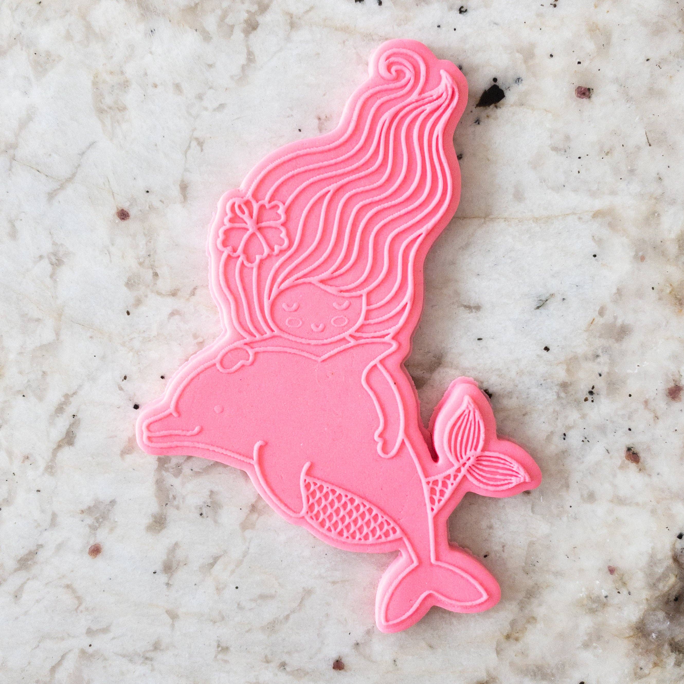 Cut Bake Stamp - Venta al por mayor Cortapastas - Galletas, fondant, con diseño de sirena y delfín0