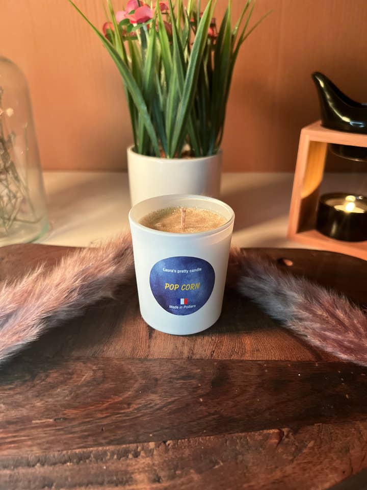 Mini POPCORN kaars voor wholesale door Laura's pretty candle