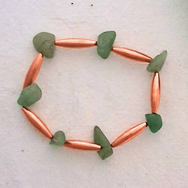 Green Aventurine Unalii Copper Bracelet for wholesale by Cherokee Copper