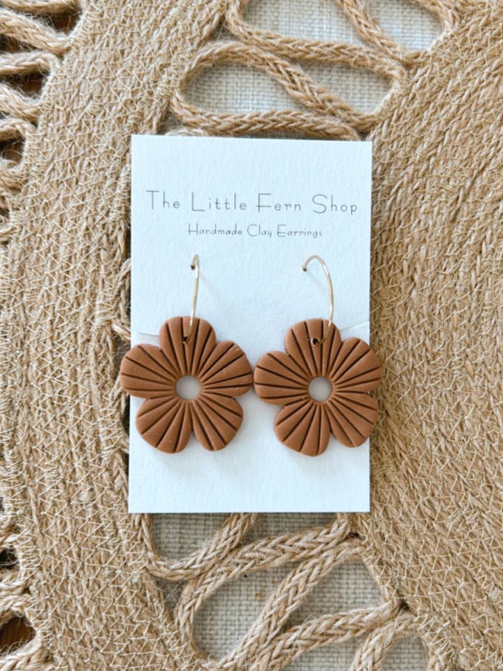 Terra Cotta Flower Hoops for wholesale by The Little Fern Shop