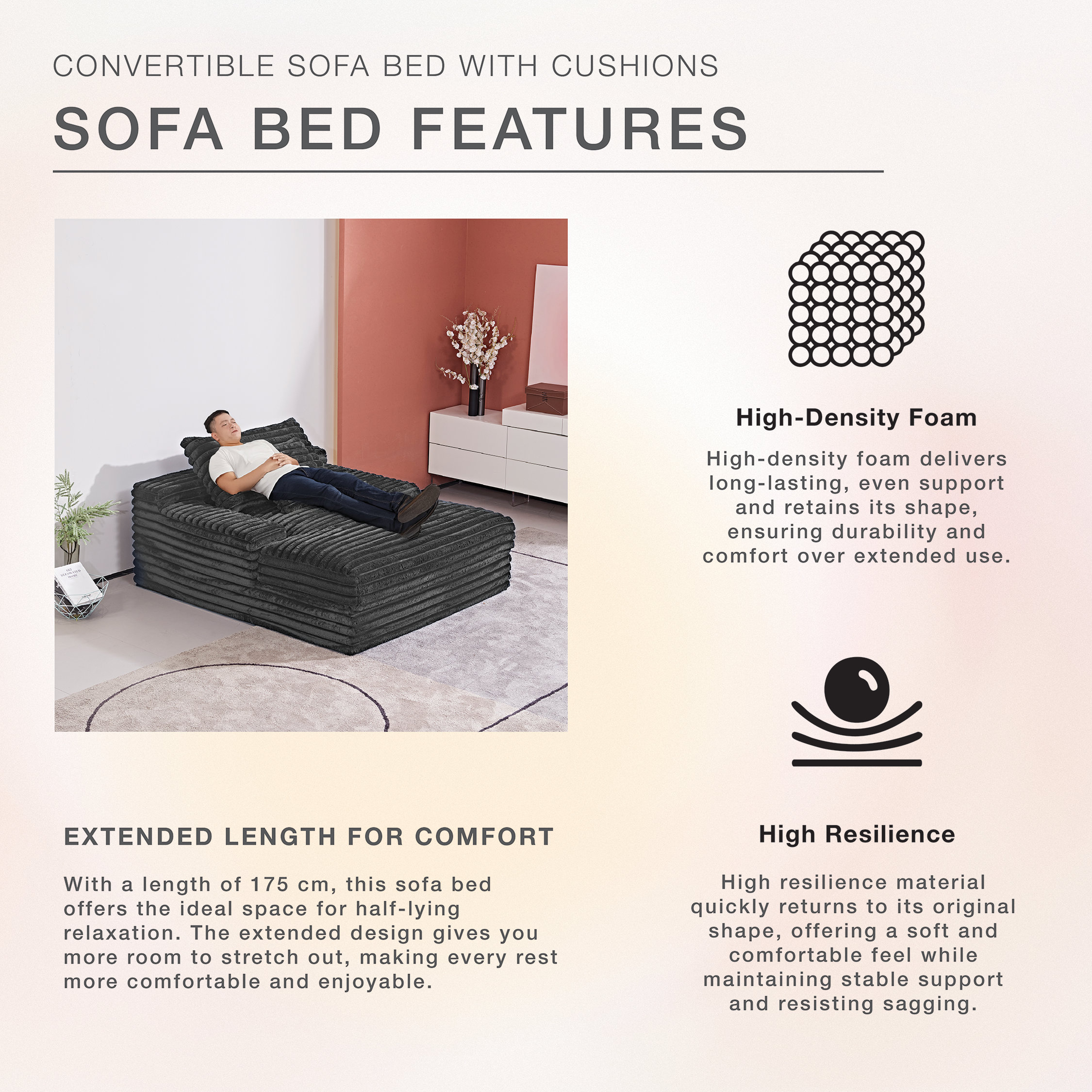 LivingTaste Home Inc - Wholesale Sofa - Modern Dark Grey Oversized Lounge Sofa4