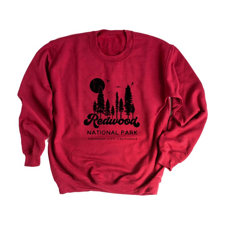 Olive And Ivory Wholesale - Wholesale Graphic Sweatshirt - Women's - Vintage Redwood National Park | Sweatshirt