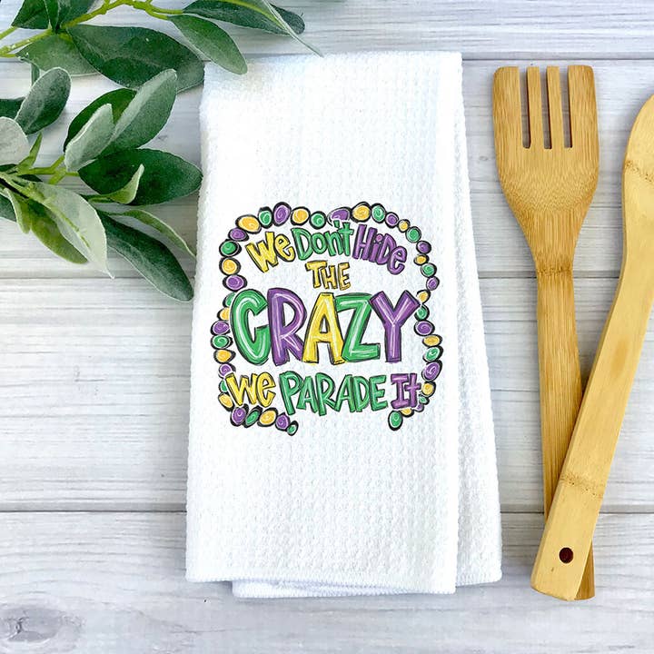 Mardi Gras Kitchen Towel, Mardi Gras Decor for wholesale by Canary Road