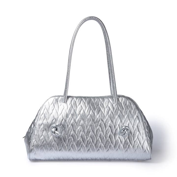 Alina Bowling in pelle stampa treccia con manici regolabili per la vendita all'ingrosso da parte di Roberta Gandolfi