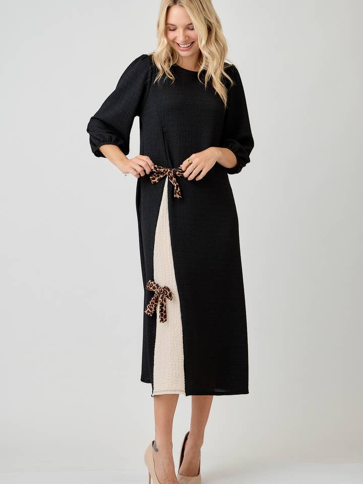 Celeste Clothing - Wholesale Dress - Women's - WOMEN'S MODEST SIDE BOW DRESS WITH PUFF SLEEVES AND POCKETS26