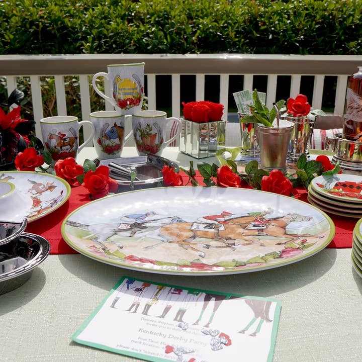 Certified International - Wholesale Platter - Day at the Races Melamine Oval Platter 18 x 13.5