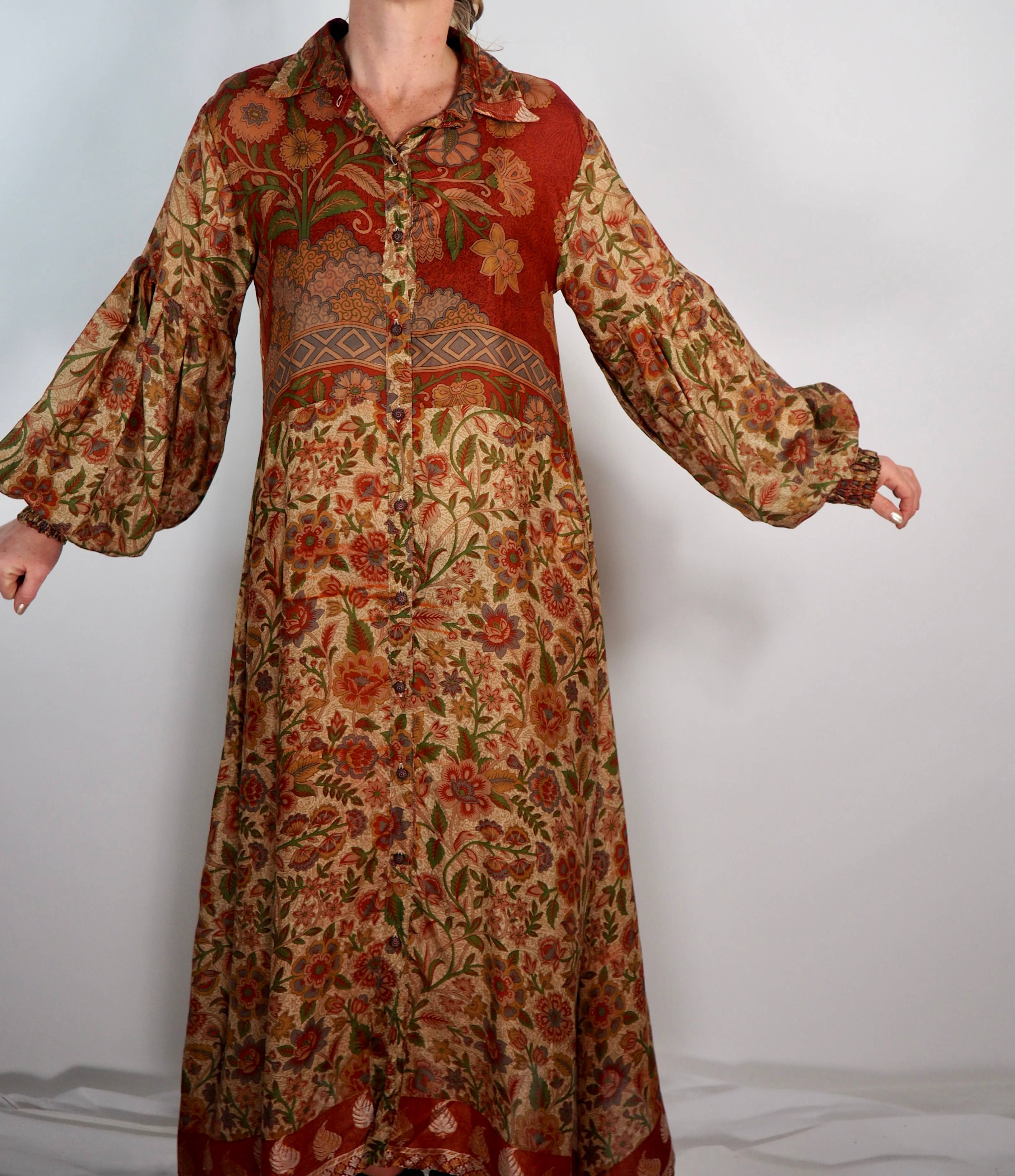 Vagabond Ibiza - Wholesale Dress - Women's - The Lenya Dress– Up-cycled Vintage Sari Dress 44