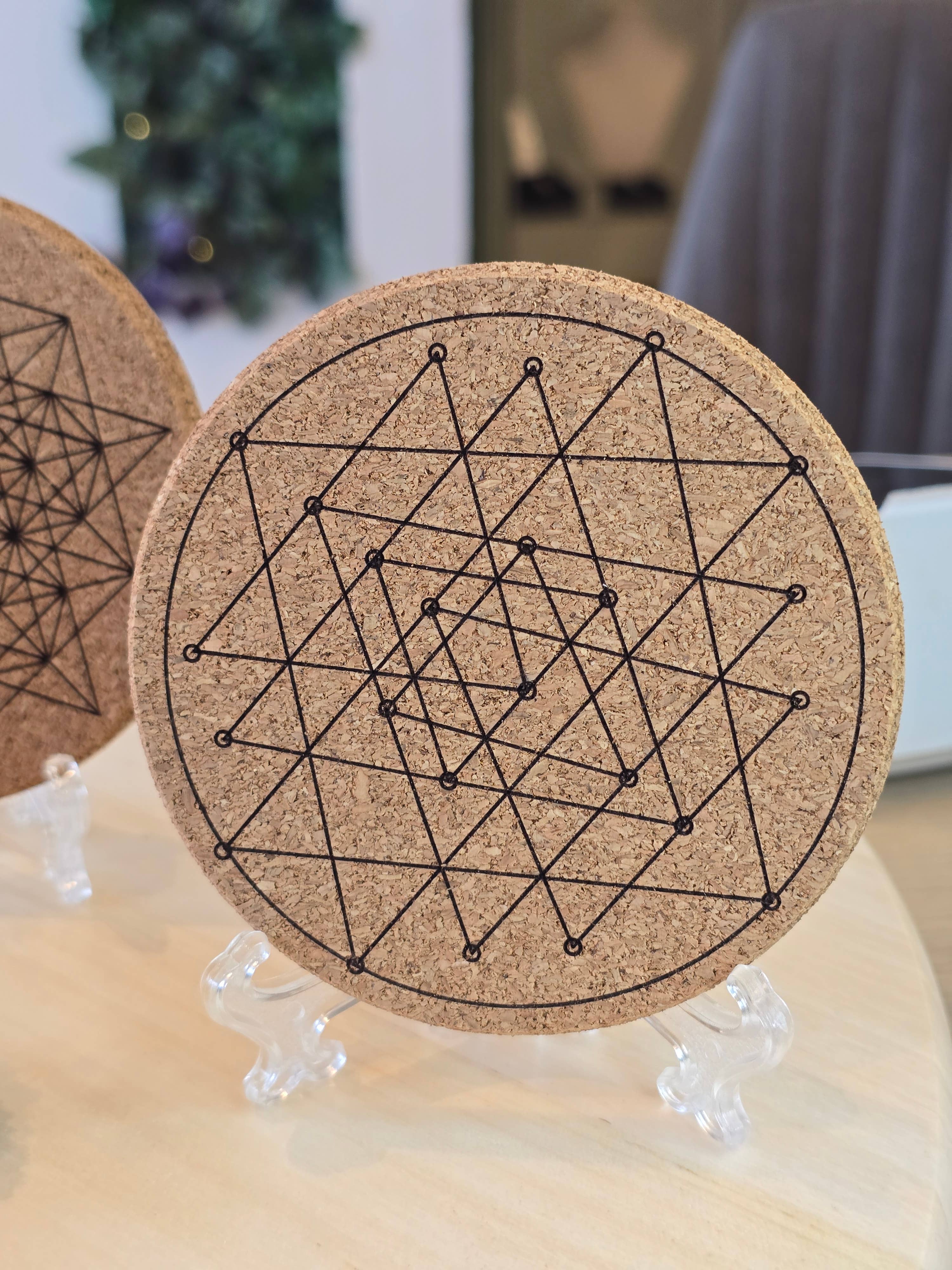 Crystal Cove Minerals – wholesale Crystal grid – Small Crystal Grid Cork Boards3