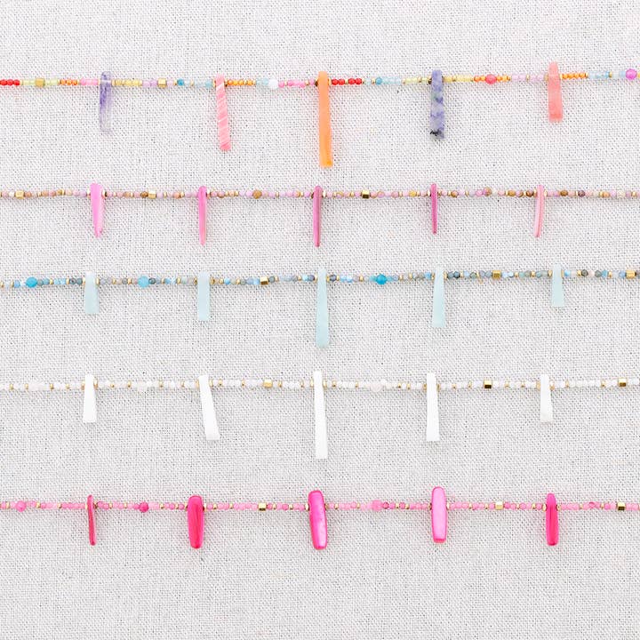 Sonata – wholesale Beaded/pearl necklace – Skewer Stones Steel Necklace3