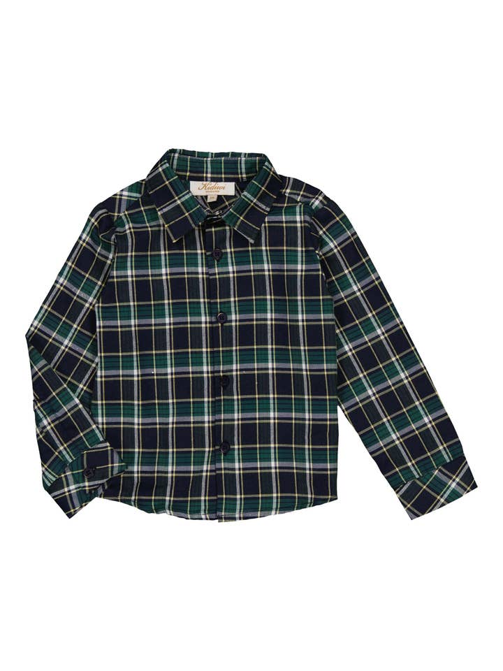 Kidiwi handmade - Wholesale Button Down Shirt - Kids - Arthur, blue and green tartan shirt