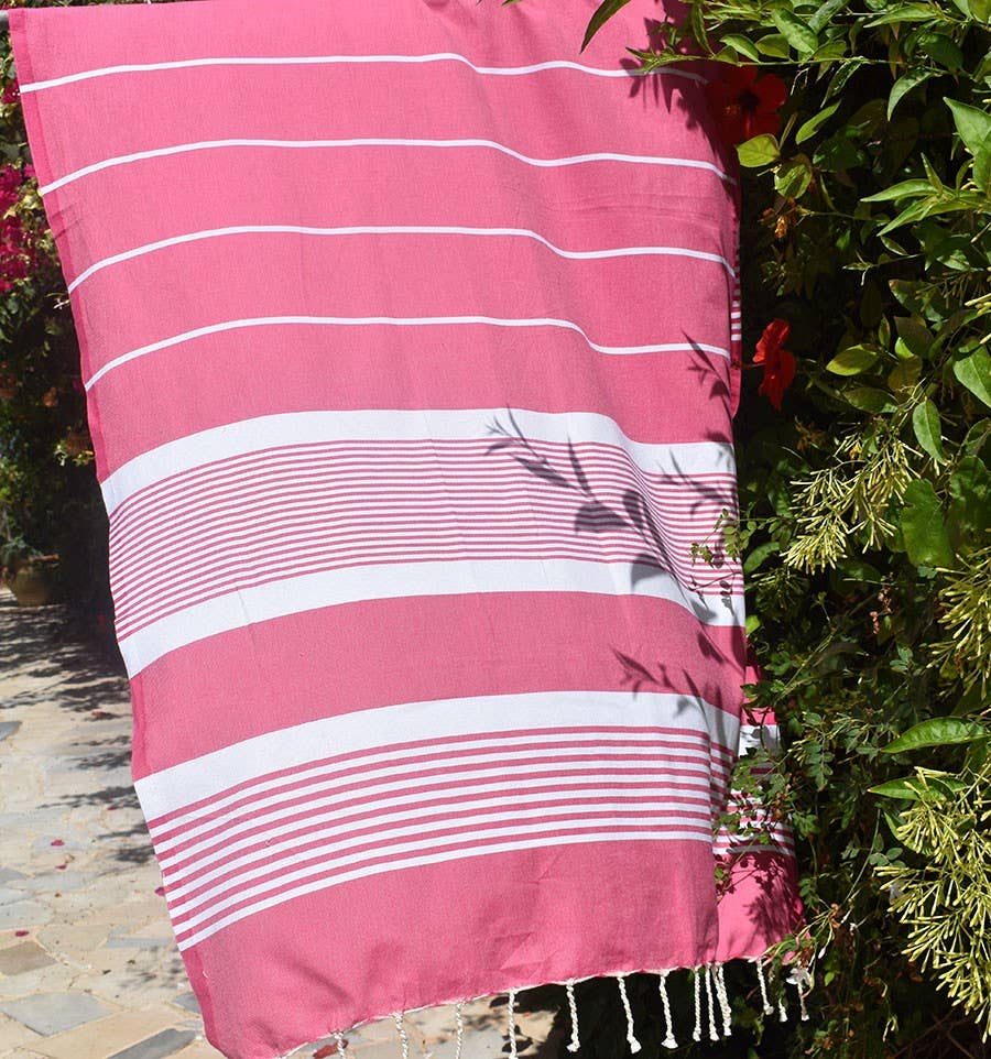 Fouta Tunisia - Wholesale Beach Towel - Fuchsia pink arthur fouta1