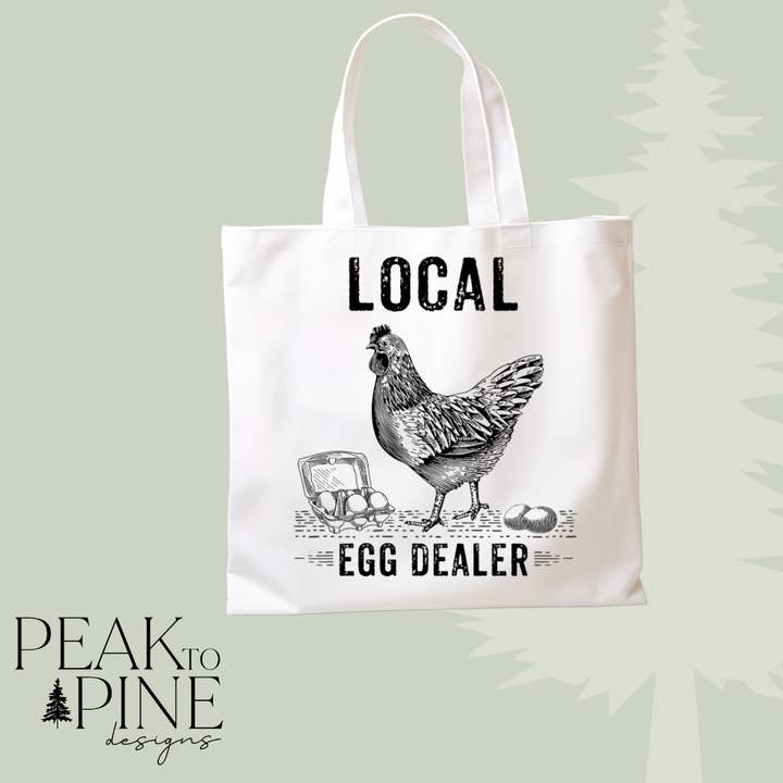 Revendeur d'œufs local - Sac fourre-tout pour la vente par Peak To Pine Designs