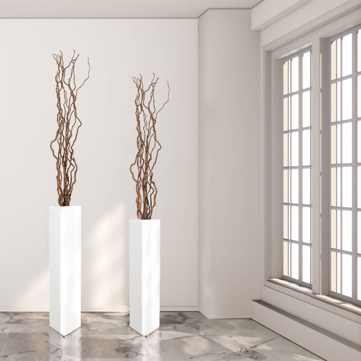 Quickway Imports – wholesale Vase – Tall Rectangular Wooden Modern Floor Vase12